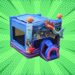 14Ft Mermaid Bounce House With Water Misters