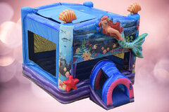 14Ft Mermaid Bounce House With Water Misters
