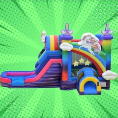 Unicorn Dual lane Combo Water Slide