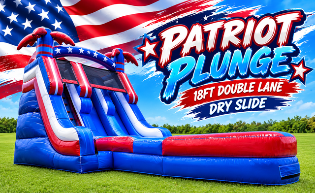 18Ft Dual Lane Patriot Plunge Dry Slide