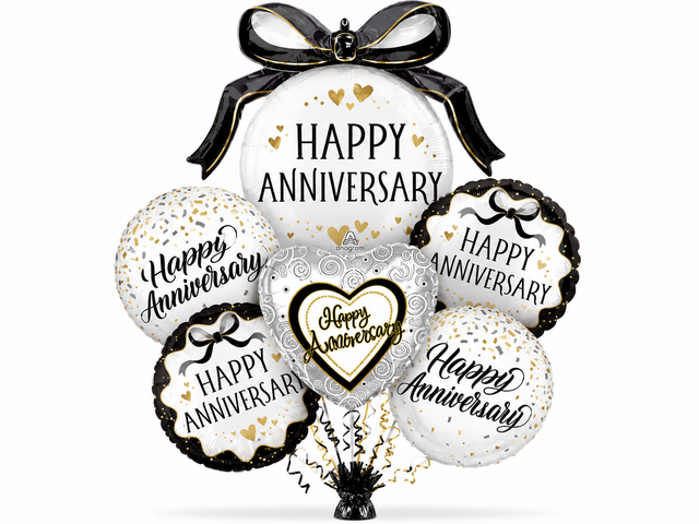 Elegant Happy Anniversary Balloon Bouquet