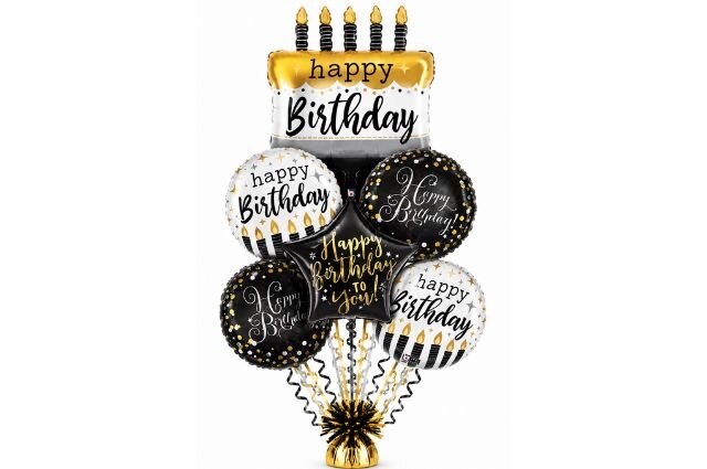 Golden Birthday Wishes Birthday Balloon Bouquet