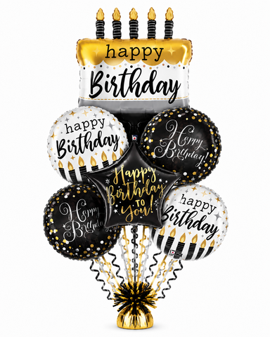 Golden Birthday Wishes Birthday Balloon Bouquet