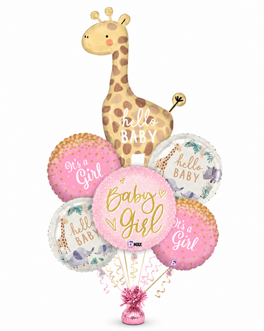 Hello Baby Girl Balloon Bouquet