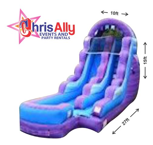 15' High Cotton Candy Wet/Dry Slide (Customer Pick Up)