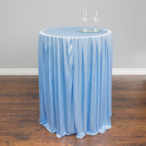 30 In Round Chiffon stretch cocktail Table skirt  serenity Blue