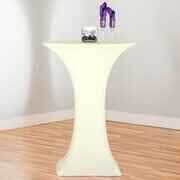 30 IN. ROUND STRECH COCKTAIL TABLECLOTH IVORY