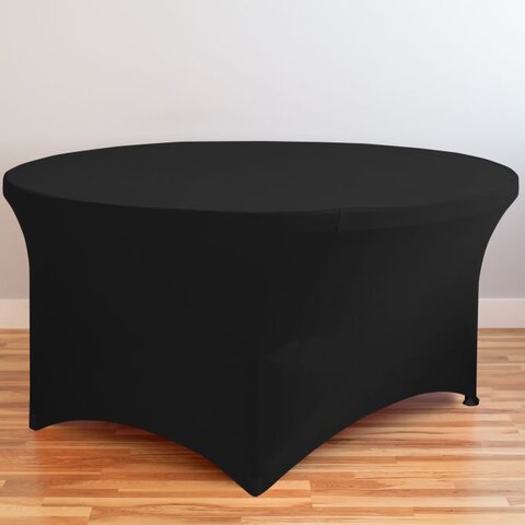 5 Ft Black Round Strech Spandex Tablecloth