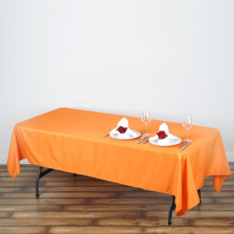 60x102 Polyester Rectangular Tablecloth Orange