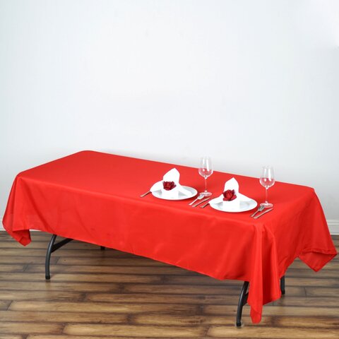 60x102 Polyester Rectangular Tablecloth Red