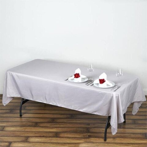 60x102 Polyester Rectangular Tablecloth Grey