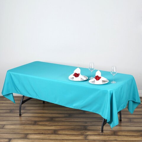 60x102 Polyester Rectangular Tablecloth Turquoise