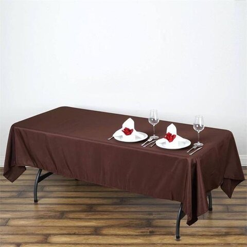 60x102 Polyester Rectangular Tablecloth Brown 