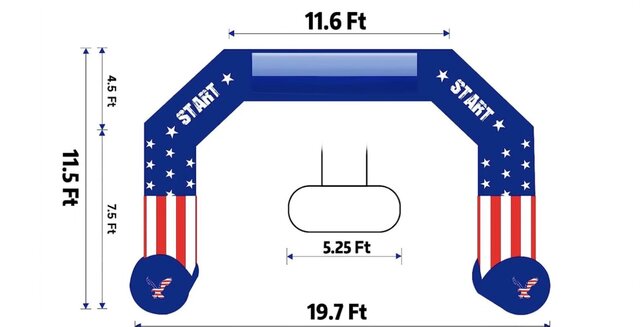 American Flag Start / Finish Line 