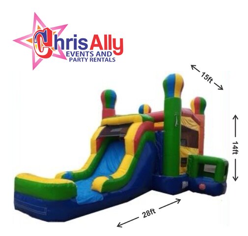 Balloons Jump and Single Slide XL Wet