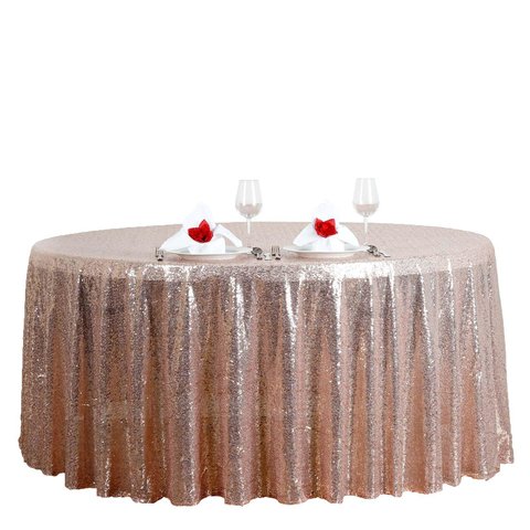 Sequin Blush Tablecloth 120