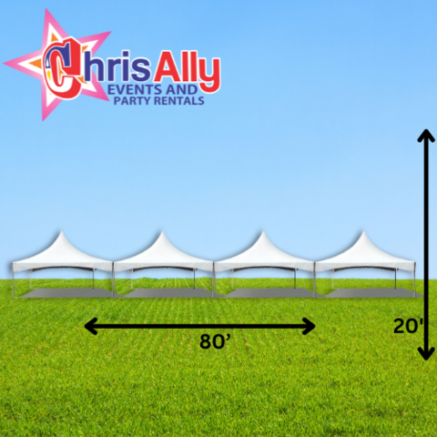 20 x 80 High Peak Frame Party Tent - White