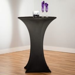 30 IN. ROUND STRETCH COCKTAIL TABLECLOTH BLACK