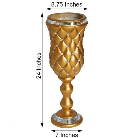 Column Pedestal Plant Stand Pot Gold PVC (6ct)