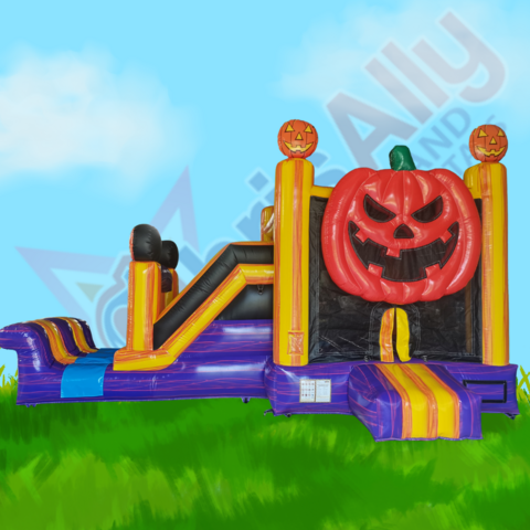 Halloween Pumpkin Jump and Slide Dry/Wet