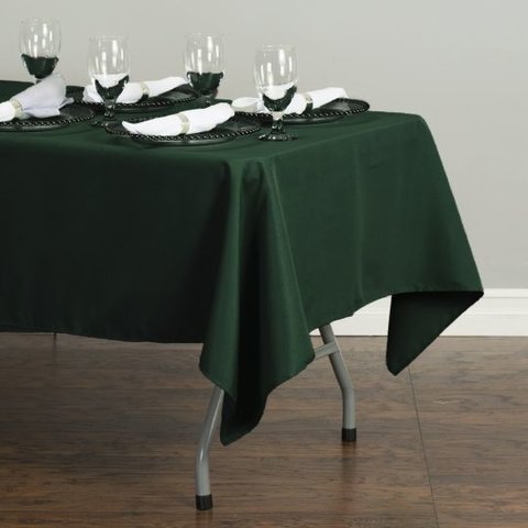 60 X 102 IN. RECTANGULAR POLYESTER TABLECLOTH HUNTER GREEN