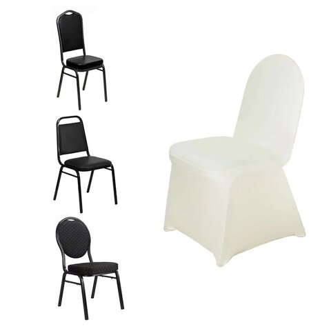 Ivory Premium Banquet Stretch Spandex Chair Cover 