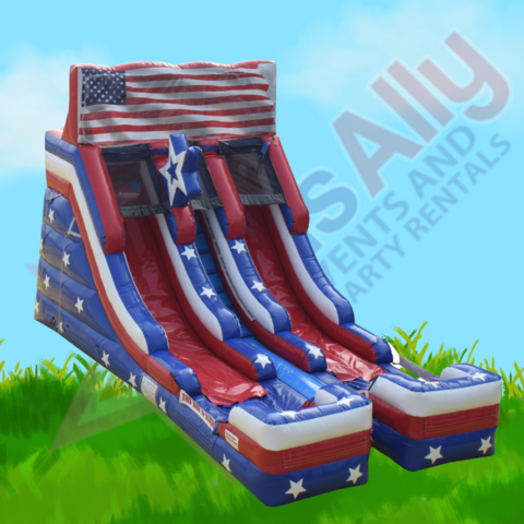 Old Glory16 Ft. Double Lane Dry Slide