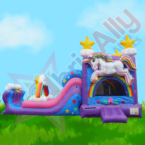 Rainbow Unicorn Jump and Dual Slide Dry XL