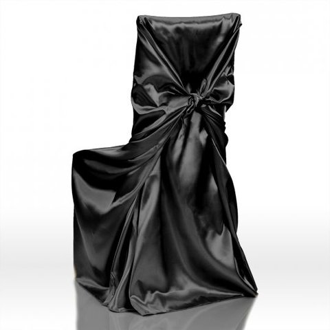 Satin Universal Chair Cover Black