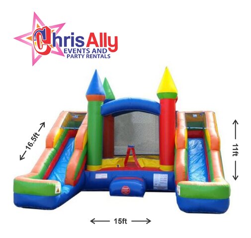 Toddler Castle Rainbow Combo Twin Slide