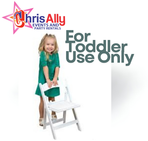 Toddler Size Resin White Chair with Pad