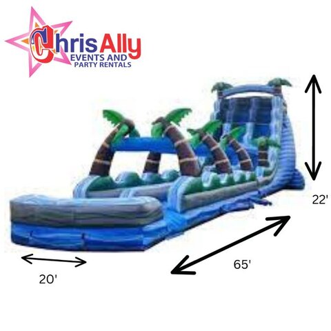 Tropical Marble Dual Lane Water Slide with Slip and Slide