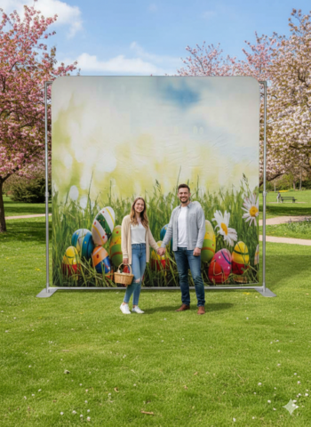 Easter Egg Hunt Backdrop Pillow Case