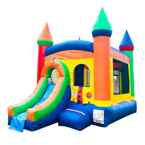 Small Castle Combo Rainbow Jump and Slide Toddler