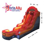 13' Fire Red Marble Wet Slide