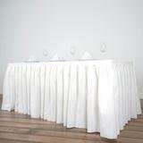 17 Ft Ivory Pleated Polyester Table Skirt
