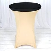 30 IN. ROUND COCKTAIL TABLE TOP BLACK AND CHAMPAGNE