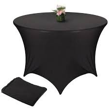 4FT Black Round Strech Spandex Tablecloth