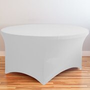 5FT White Round Strech Spandex Tablecloth