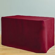 6 Ft Fifted Polyester Tablecloth Burgundy