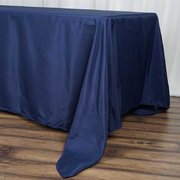 72x120" Navy Blue Polyester Rectangular Tablecloth