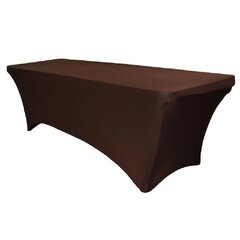 8 FT Chocolate Rectangular Stretch Spandex Tablecloth