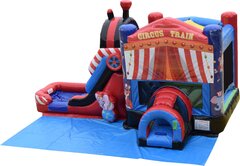 Circus Train Jump and Wet Slide