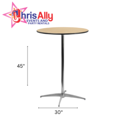 30" Round Cocktail Table (WOODEN)