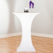 30 IN. ROUND STRETCH COCKTAIL TABLECLOTH WHITE