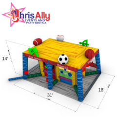 Field House 6 in 1 Inflatable Game
*** NEW FOR 2024 ***