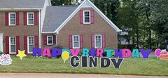 Happy Birthday Yard Sign Purple, Pink and Aqua