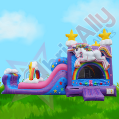 Rainbow Unicorn Jump and Dual Slide Dry  XL 