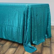 60x126' Premium SEQUIN Tablecloth For Banquet Wedding Party - Turquoise