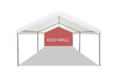 20' Solid White End Wall